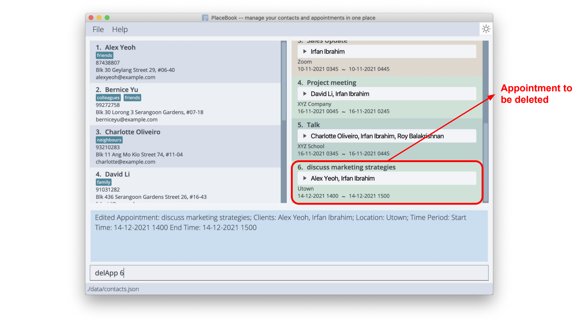 result for 'delApp' before change