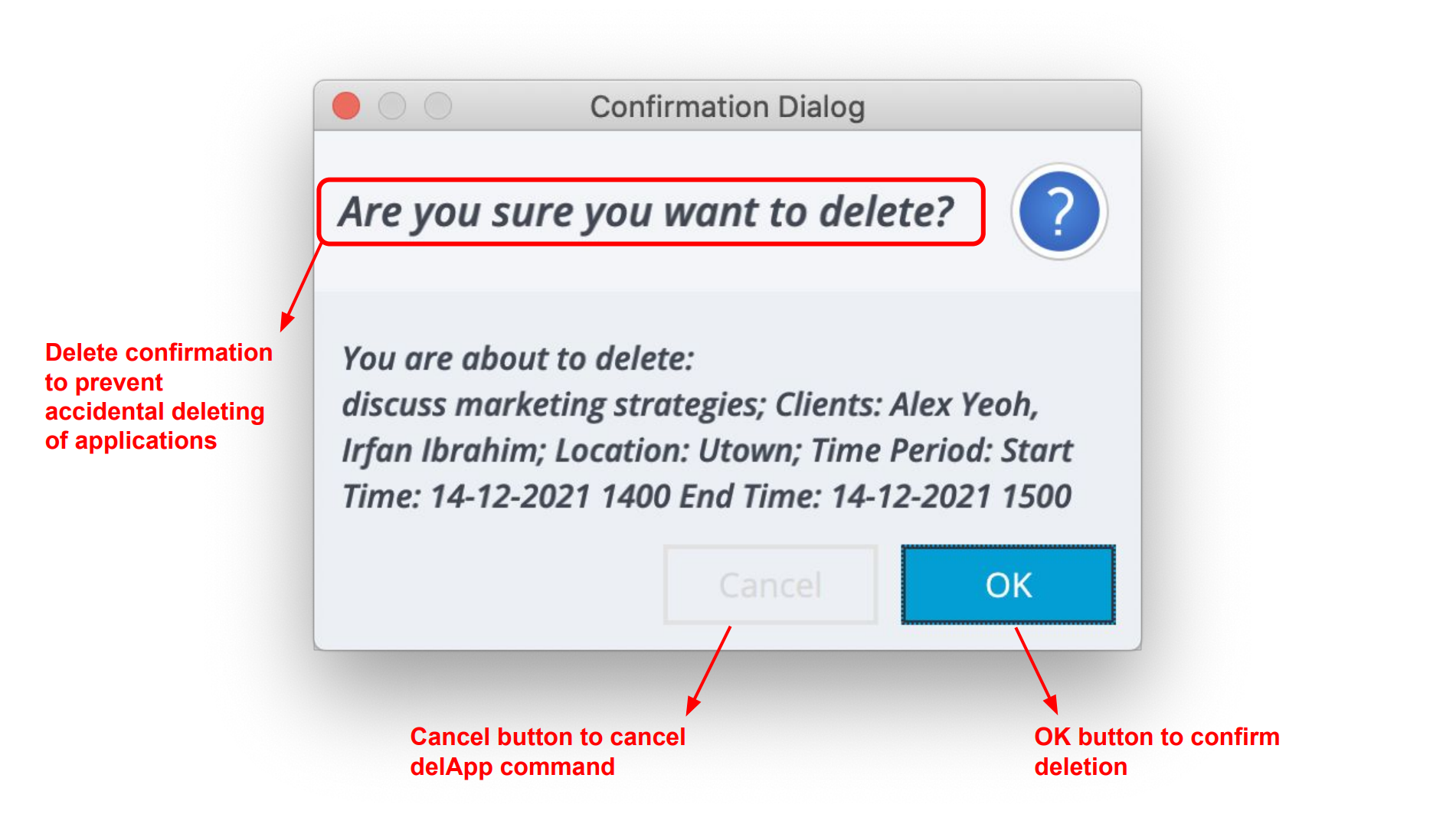 result for 'delApp' confirmation stage